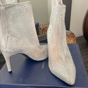 Elegant Silver Embellished Women's Boots
